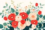 缤纷花卉插画