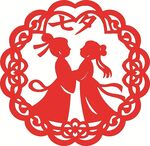 牛郎织女剪纸图案