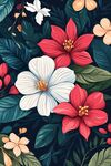 繁花绿叶图案的唯美花卉世界