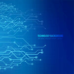 科技感蓝色电路矢量背景
