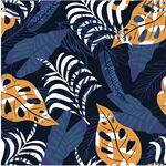 热带植物几何图案背景