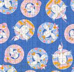 蓝色背景可爱飞鸟图案