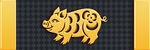 金色剪纸风生肖猪图案