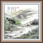 高山流水国画