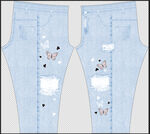 浅蓝色破洞仔裤