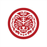 圆形虎纹剪纸图案