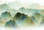 水墨山峦图