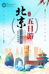 北京旅游地标建筑城市简笔画