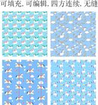 卡通独角兽 马年图案