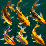 锦鲤鱼psd分层素材