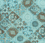 蓝棕复古几何花纹图案