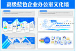 企业高级蓝色办公室文化墙