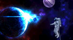 宇航员在宇宙中的奇幻景象