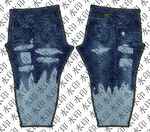 渐变破洞牛仔裤展示