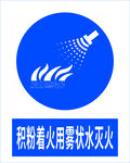 干粉灭火器水雾灭火示意