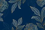 深蓝色花卉叶饰图案背景