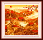 红色长城画