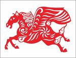 马年剪纸马窗花静电贴