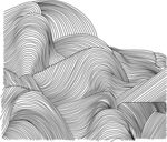 黑白线条勾勒的抽象山峦