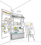 室内艺术角 创意绘画 矢量图