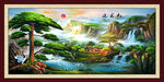 油画迎客松