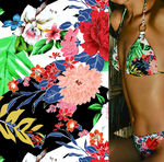 大牌印花黑块 牡丹花 大红花 