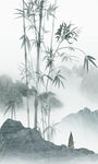竖幅水墨竹子