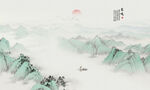 新中式山水情江山如画背景墙