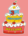 3层生日蛋糕