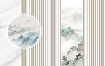 格栅山水画