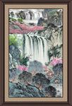 山水瀑布花卉装饰画