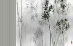 水墨风竹子画作意境图