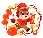 2026马年生肖红包贴纸对联图