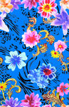 蓝乱花纹