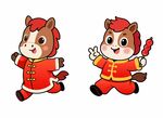 马年卡通形象欢乐迎新春