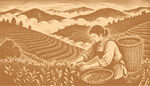手绘采茶