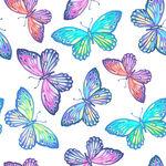 多彩蝴蝶无缝图案背景
