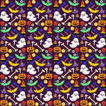 万圣节元素无缝图案背景