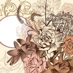 复古花卉装饰插画