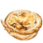 手绘美味蜂蜜坚果面包