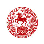 2026年镂空剪纸马年玻璃贴花