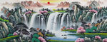 流水生财山水画