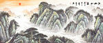 旭日东升国画