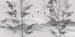 水墨竹子山水画