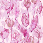 粉色水彩风郁金香花卉图案