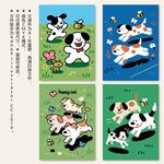 可爱小狗插画封面本子卡片纺织品