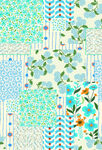 清新几何花卉拼接图案