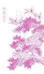 松鹤延年白描图