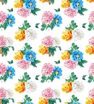 多彩花卉无缝图案设计