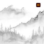 水墨山水间的静谧森林